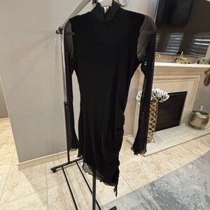 SHEIN Black Long Sleeve Bodycon Dress